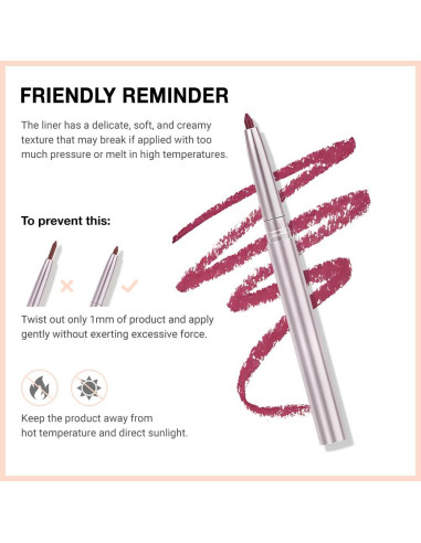 Delineador de Labios Retráctil FeiCuiYun Ciruela Mate 1 unidad