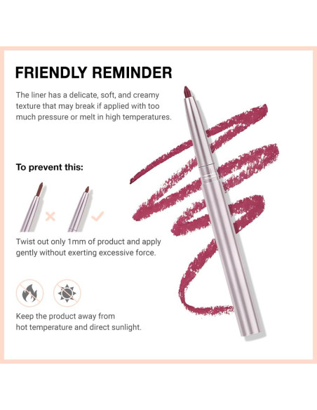 Delineador de Labios Retráctil FeiCuiYun Ciruela Mate 1 unidad