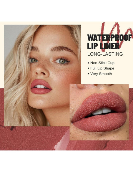 Set de 6 Lápices de Contorno de Labios Pudaier - Alta Pigmentación