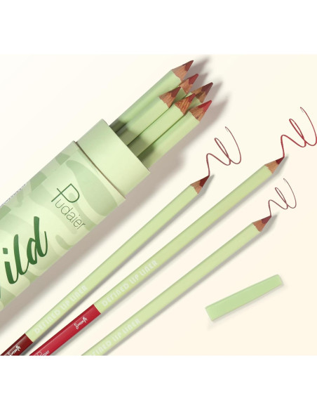 Set de 6 Lápices de Contorno de Labios Pudaier - Alta Pigmentación