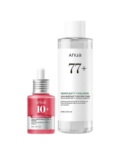 Set de Cuidado de Piel de Vidrio Anua - Suero 10% Niacinamida y Tónico Calmante