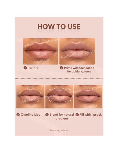 Lápiz de Labios SHEGLAM Crema Mate Alta Pigmentación Neutro