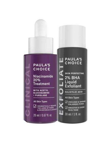 Set de Tratamiento Paula's Choice: Suero Niacinamida 20% + Exfoliante BHA 2%