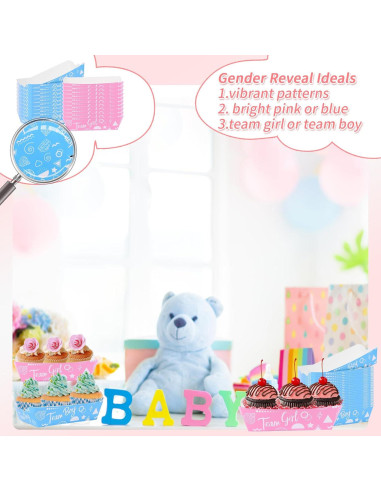 Bandejas de Papel Yunamudo 50 Piezas Revelación de Género