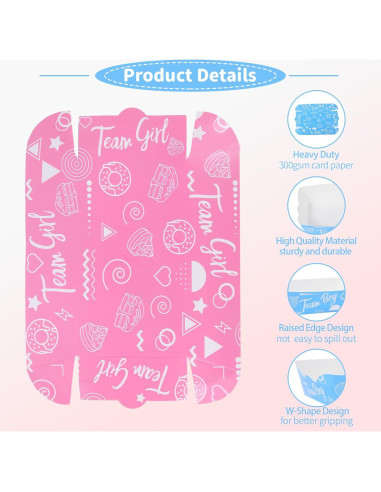 Bandejas de Papel Yunamudo 50 Piezas Revelación de Género