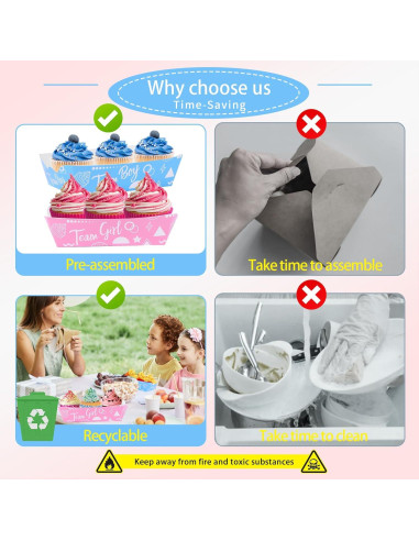 Bandejas de Papel Yunamudo 50 Piezas Revelación de Género