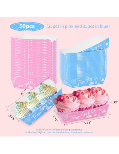 Bandejas de Papel Yunamudo 50 Piezas Revelación de Género