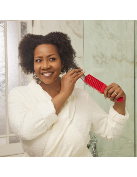 Cepillo Desenredante Rojo Felicia Leatherwood - Para Cabello Rizado y Liso
