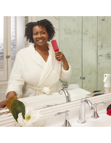 Cepillo Desenredante Rojo Felicia Leatherwood - Para Cabello Rizado y Liso