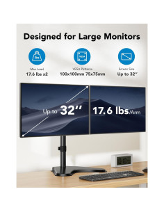 Soporte Doble Monitor HUANUO HNCM1 32" Ajustable Negro 2