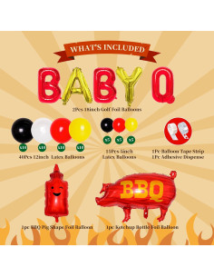 58 Pzs Decoraciones Baby Q PARLONTY - Globos Rojos y Cerdo 2