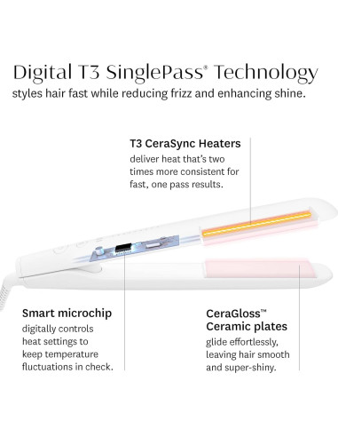 Plancha Profesional T3 Micro SinglePass StyleMax 1" Cerámica