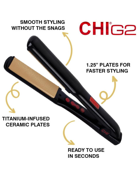 Plancha Alisadora CHI G2 1.25" Cerámica Titanio 450g