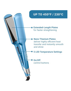Plancha de Pelo BabylissPRO Ultra Lisa 2" Nano Titanio 2