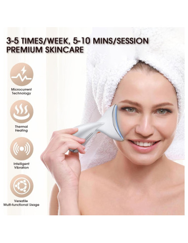 Masajeador Facial LED 3-en-1 Okahila para Piel Radiante
