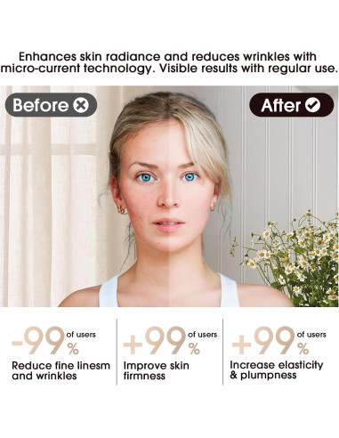 Masajeador Facial LED 3-en-1 Okahila para Piel Radiante