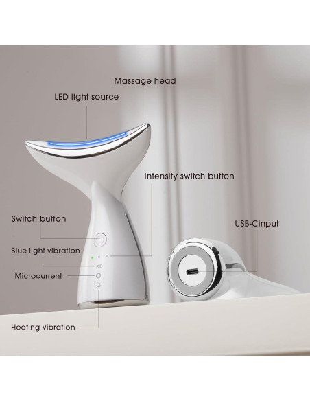Masajeador Facial LED 3-en-1 Okahila para Piel Radiante