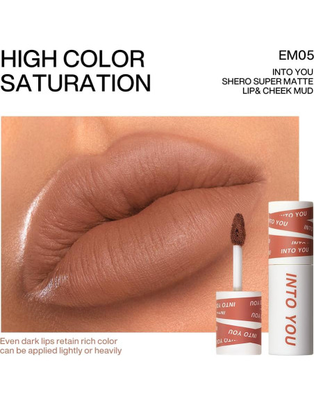 Pintalabios Mate INTO YOU Lip Mud EM05, 8 Horas de Duración