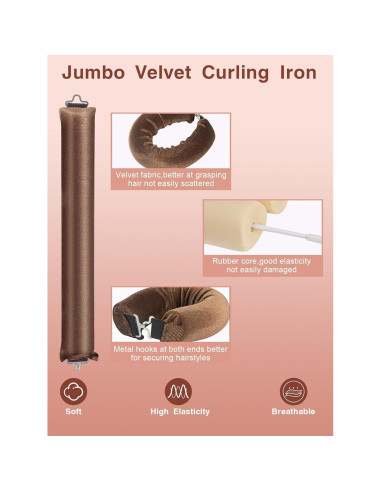 Juego de Rulos Sin Calor Nunflue - Rizador de Terciopelo Jumbo