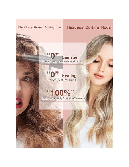 Juego de Rulos Sin Calor Nunflue - Rizador de Terciopelo Jumbo