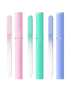 Lima de Uñas de Vidrio OHOO Doble Cara 240 Grano 3 Piezas