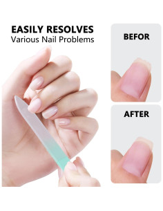 Lima de Uñas de Vidrio OHOO Doble Cara 240 Grano 3 Piezas 2