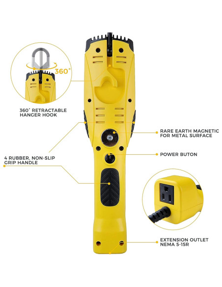 Luz de trabajo LED Aceland 1600 lúmenes 182 cm portátil