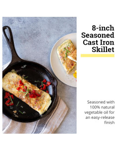 Sartén de Hierro Fundido Lodge 20 cm - Antiadherente y Ergonómica 2