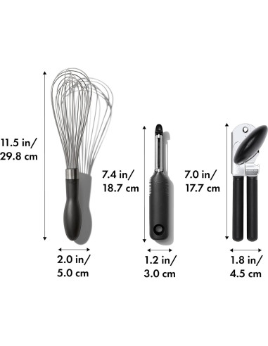 Set de Utensilios de Cocina OXO Good Grips 3 Piezas Acero Inoxidable