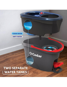 Mopa Giratoria O-Cedar RinseClean + Cubo + 2 Recambios Extra 2