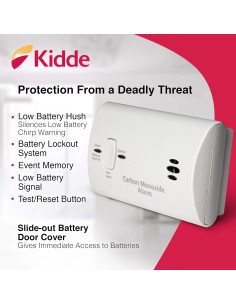 Detector de Monóxido de Carbono Kidde 9CO5LP2 Portátil a Batería 2