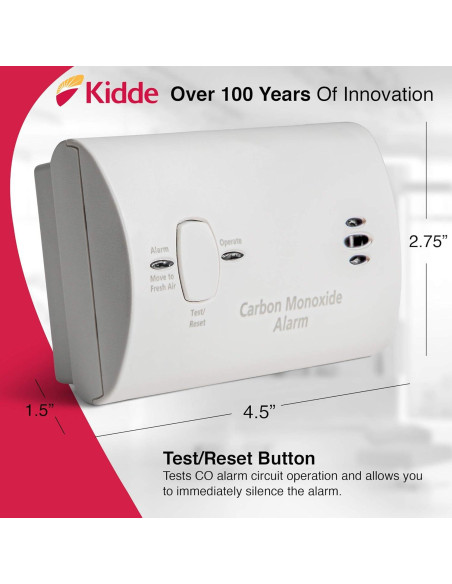 Detector de Monóxido de Carbono Kidde 9CO5LP2 Portátil a Batería