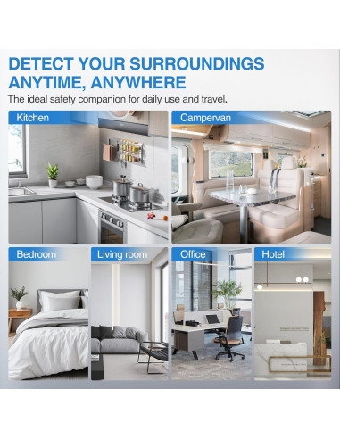 Detector de Monóxido de Carbono y Gas KAKIMENT 4 en 1