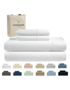 Juego de Sábanas King Cloud Scape Linen 1000 Hilos Algodón Egipcio
