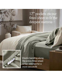 Juego de Sábanas Doble BOLL & BRANCH 100% Algodón Orgánico Blanco 2