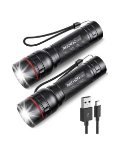 Linternas Recargables RECHOO G1000 LED 3 Modos 2 Paquete
