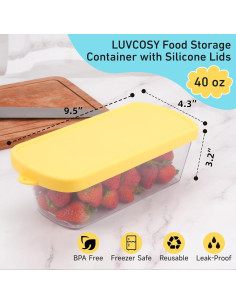 2 Organizadores de Alimentos LUVCOSY para Refrigerador 1182ml 2