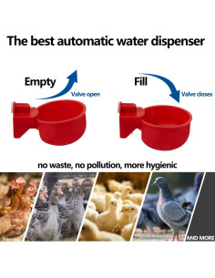 Tazas de Agua Automáticas LANARP para Pollos - Paquete de 8 2