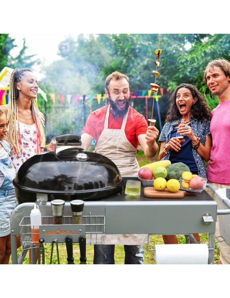 Carrito de Parrilla BBQMall para Weber 22" y 18" - Mesa Resistente