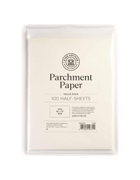 Hojas de papel pergamino precortadas King Arthur 100 unidades