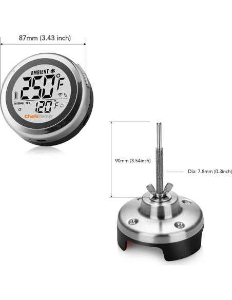 ProTemp S1 Termómetro Inteligente ChefsTemp Wi-Fi y Bluetooth 280C