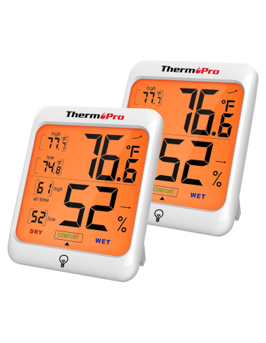 Higrómetro Digital ThermoPro TP53 - 2 Pack, Termómetro Interior