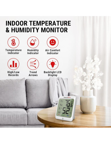 Higrómetro Digital ThermoPro TP53 - 2 Pack, Termómetro Interior