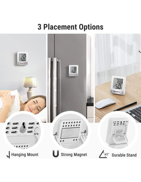 Higrómetro Digital ThermoPro TP49 - Termómetro Interior 4 Piezas