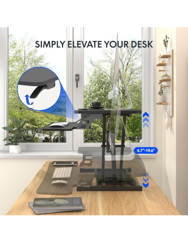 Convertidor de Escritorio Ajustable FLEXISPOT MT137 91 cm Negro