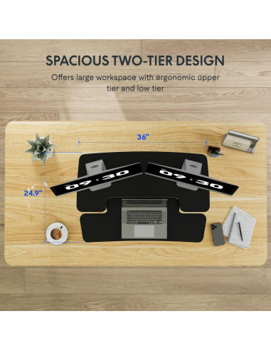 Convertidor de Escritorio Ajustable FLEXISPOT MT137 91 cm Negro