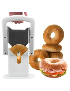 Cortador de Bagels Guillotina EverDwell Acero Inoxidable Blanco