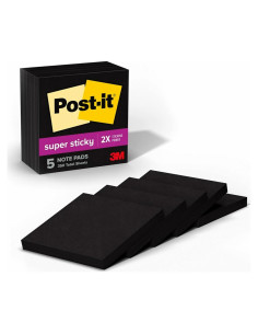 Notas Super Adhesivas Post-it 7.62x7.62cm 5 Bloques Negro