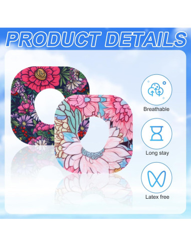 25 Piezas de Parches Adhesivos para Dexcom G7 - Flores
