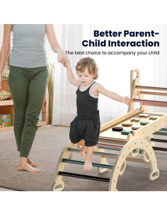 Conjunto de Escalada Pikler BlueWood con Viga de Equilibrio 2